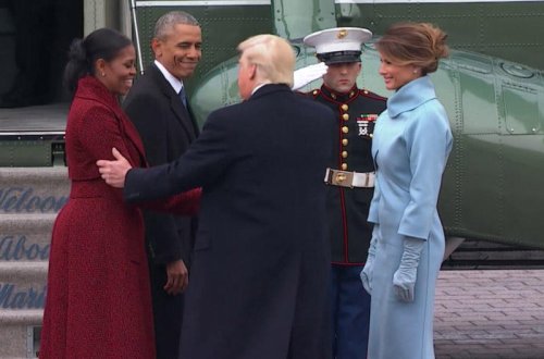 Trampdan maraq doğuran hərəkət: Mişel Obamaya nə dedi? - VİDEO