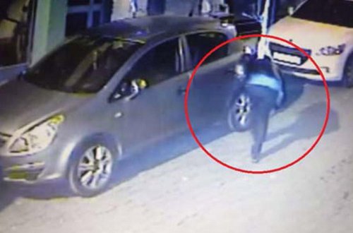 14 avtomobilin təkərini deşən iki gənc kameralara düşdü - VİDEO 