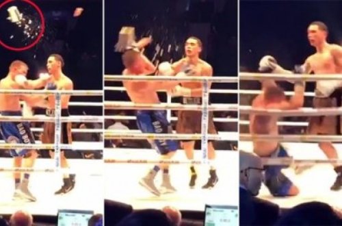 RİNQDƏ QALMAQAL: Azarkeş qalib boksçunu nokauta saldı - VİDEO