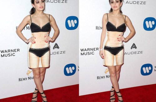 Elə libas geyindi, baxanlar elə bildilər tədbirə çılpaq gəlib - FOTOLAR