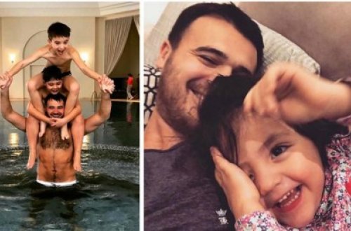 Emin Ağalarov Əminə və əkizləri ilə belə dincəldi - FOTOLAR