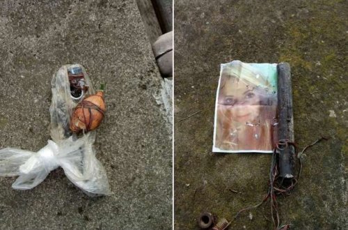 Azərbaycanda qəbiristanlığa iynələr batırılmış əşya atdılar - FOTOLAR