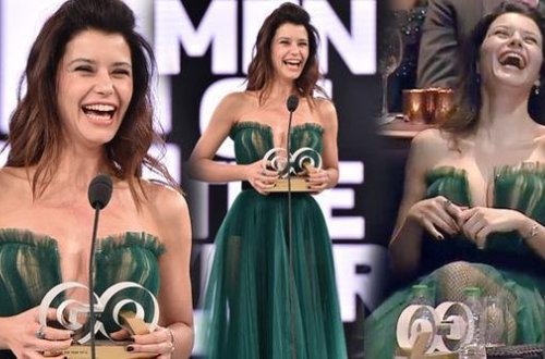 Beren Saat sinə dekoltesi ilə gecəyə damğa vurdu - FOTOLAR