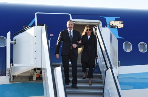 Prezidentlə xanımı Almaniyaya getdi - Foto