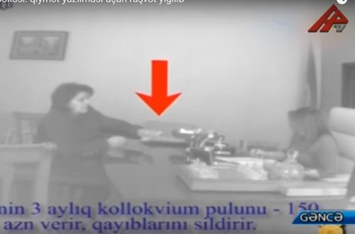 Rüşvət alan direktorun görüntüləri yayıldı - Video