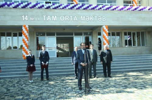 Gəncə şəhər Mikayıl Müşfiq adına 14 nömrəli tam orta məktəbin əsaslı təmirdən sonra açılışı olub