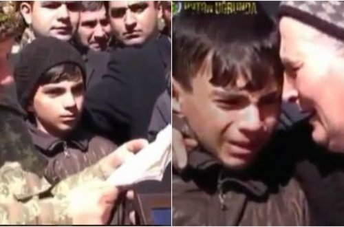 Şəhidimizin oğlu gözyaşları içində: 