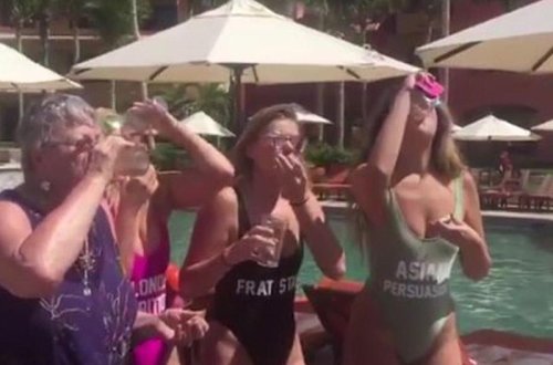 Nəvəsi yaşda qızlarla içən nənə internetdə məşhurlaşdı - VİDEO