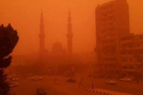 Yaxın Şərqdə qum fırtınasının maraqlı kadrları...- Foto - Video