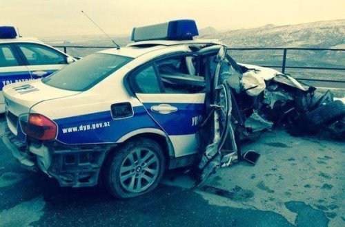DYP əməkdaşı qəza törətdi – Özəl FOTOLAR