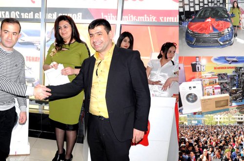 Mingəçevirdəki “5+ Supermarketlər şəbəkəsi”dən möhtəşəm lotereya - AVTOMOBİL UDULDU, 4 ŞƏHİD AİLƏSİNƏ HƏDİYYƏLƏR VERİLDİ+FOTOLAR