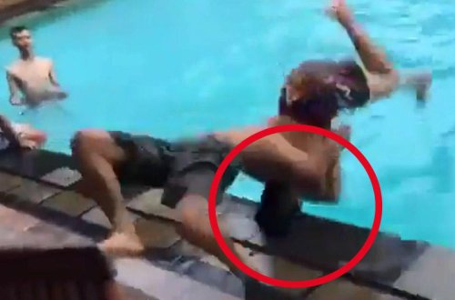 Hovuzda qorxunc olay - VİDEO