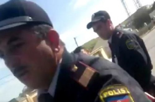 Bakıda sürücü ilə polis arasında mübahisə: 