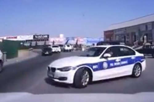 Bakıda yol polisi qaydanı belə pozdu - VİDEO