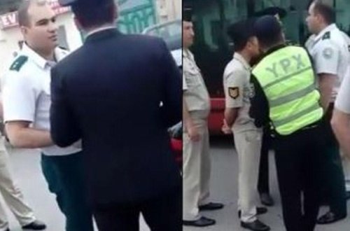 Bakıda yol polisləri ilə sərhədçilər arasında mübahisə: 