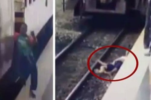 Metrodaqandonduran hadisə - Oğlan qatarın altında belə qaldı - ANBAAN VİDEO