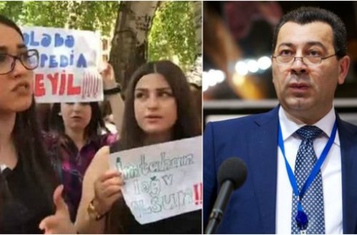 Rektor tələbələri yenə ALDATDI - Aksiya keçirilən universitetdə VƏZİYYƏT GƏRGİNDİR - VİDEO