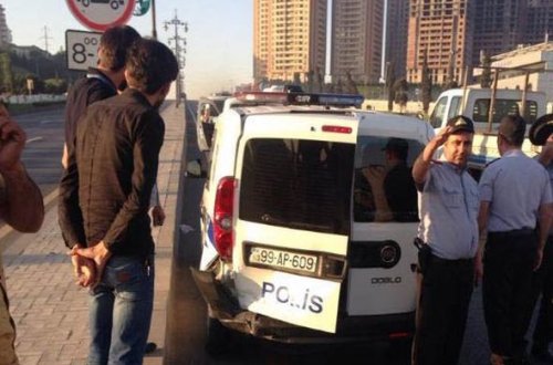 POLISIN AVTOMOBILI VURULDU – FOTO