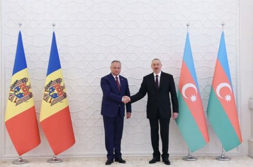 Azərbaycanda Moldova Prezidentinin rəsmi qarşılanma mərasimi olub - FOTO