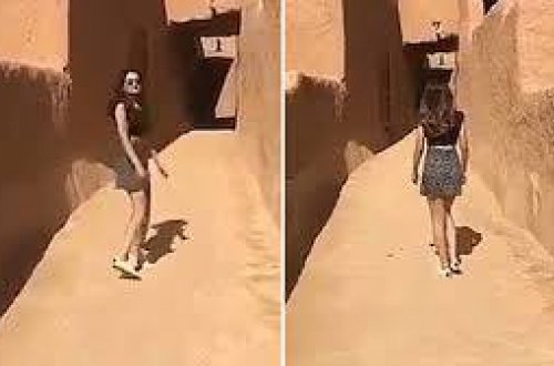 Gənc qızın geyimi ərəbləri ayağa qaldırdı - Video