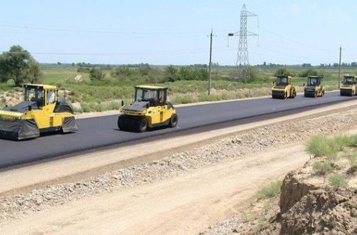Mingəçevir-Bəhramtəpə yolunun tikintisi davam edir