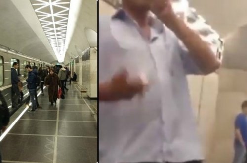 Bakı metrosunda sərnişinlə polis arasında mübahisə: 
