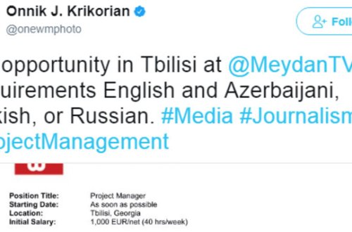 Erməni jurnalist “Meydan TV”-yə işçi axtarır – FOTOFAKT