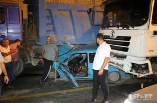 Bakıda yük maşını 9 avtomobilə çırpılıb, 4 nəfər xəsarət alıb - FOTO - YENİLƏNİB