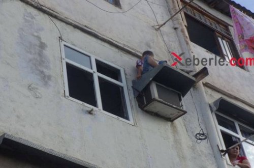 Sumqayıtda azyaşlı 4-cü mərtəbədən yıxıldı və belə xilas edildi - FOTOFAKT