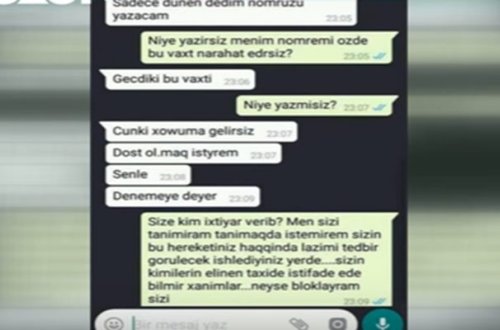 Taksi sürücüsü qadın müştəriyə mesaj yazdı...