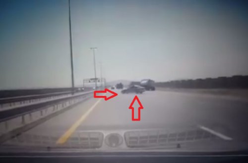 Yol polisindən magistral yolda kobud qayda pozuntusu (VİDEO)