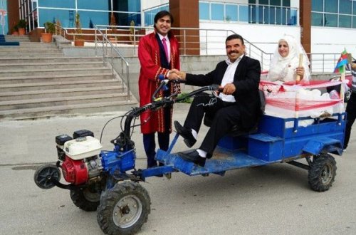 Azərbaycanlı qız türkə motosikletdə ərə getdi - FOTO