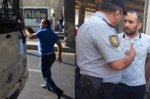 Bakıda sərnişinlərlə avtobus sürücüsü arasında dava: Polis məsələyə qarışdı -VİDEO