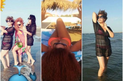 Zemfira, Günel və Ülviranın çimərlik fotoları