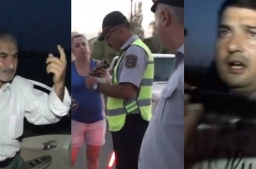Polislə sürücülər arasında gərgin anlar: 