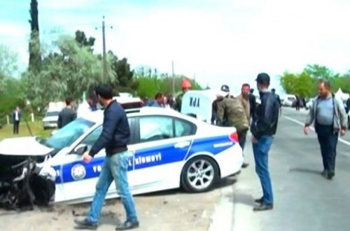 Bakıda DYP-yə məxsus avtomobil qəza törətdi