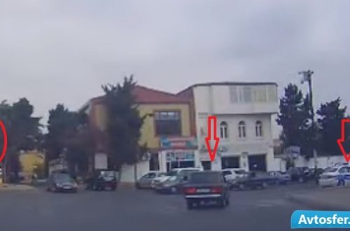 Qanunu pozan sürücü polisi görüb GÖRÜN NƏ ETDİ - VİDEO