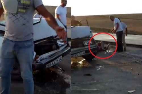 Bakı-Şamaxı yolunda dəhşətli qəza – sürücü qanlar içində qaldı – VİDEO