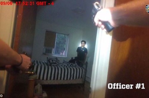 Polis əlində oyuncaq tapança olan şəxsə atəş açıb – VİDEO