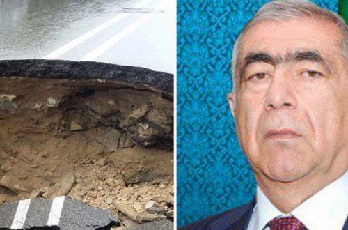 “Azəravtoyol”un çəkdiyi yeni yol belə çökdü - ŞOK FOTOLAR