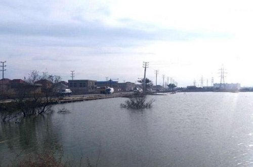 Bakıda avtomobil gölə düşdü