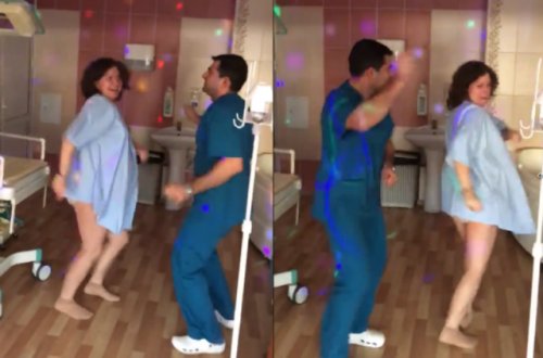 Doğuşdan əvvəl pasiyenti ilə rəqs edir - Azərbaycanlı kişi ginekoloqun rekord qıran VİDEOsu