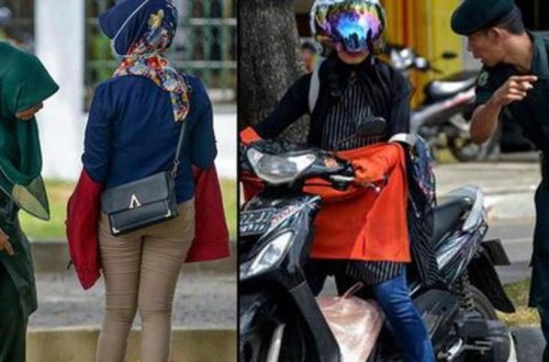 Polis dar şalvar geyən qadınları saxladı - FOTOLAR