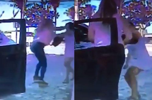 Ana 13 yaşlı qızının önündə bıçaqlandı - VİDEO