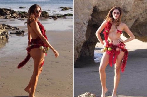 Özünü “Şam ağacı” kimi bəzədi - Fotolar