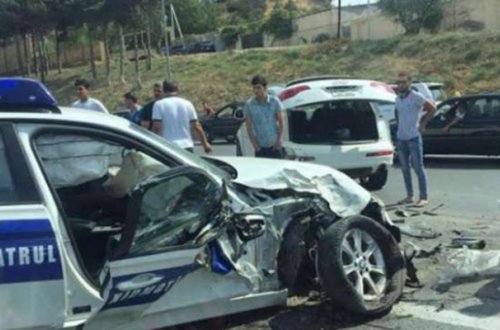 Yol polisi qəza törətdi