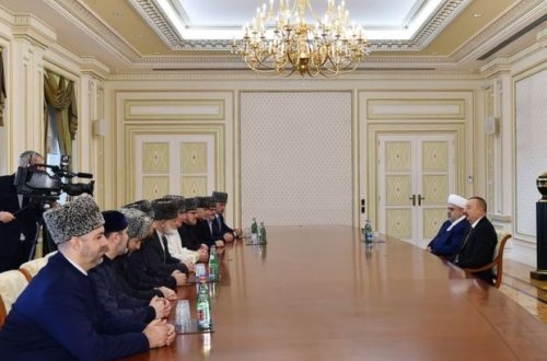 Müsəlman din xadimləri İlham Əliyevin qəbulunda