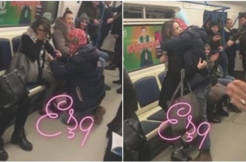 Bakı metrosunda sürpriz evlilik təklifi - video