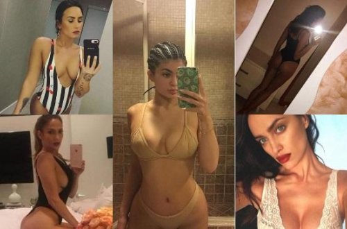 Ayna qarşısında selfi çəkdirməyi sevən məşhurlar - fotolar