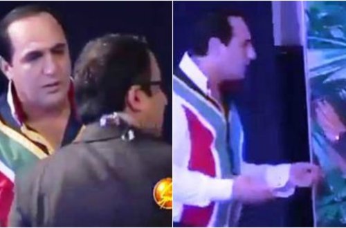 Manaf Ağayev aparıcını döymək istədi: 